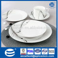 20PC-EX8500 atractiva mesa de configuración de cuadrados de porcelana blanca conjunto de vajilla